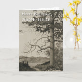 Large Tree, Nature Landscape Birthday Card Kaart (Gele Bloem)