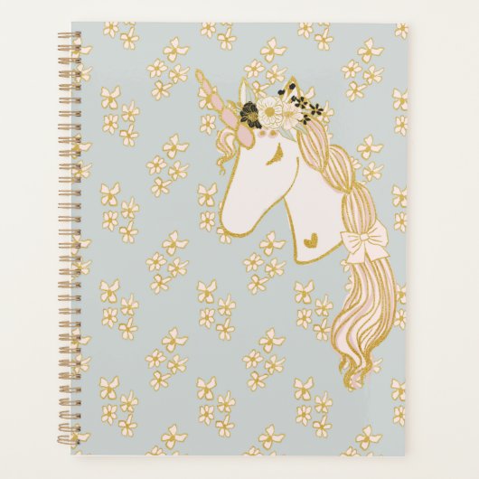 Large Unicorn Rainbow Kawaii Magical Weekly  Planner (Voorkant)