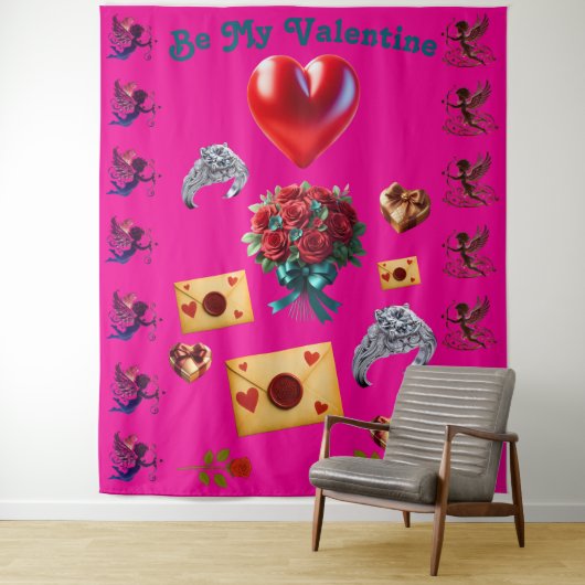 Large Valentine Tapestry Wandkleed (In situ)