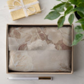 Large Vintage Inspired Elegant White Roses & Owl Tissuepapier (Geschenk)