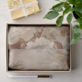 Large Vintage Inspired Elegant White Roses & Owl Tissuepapier (Geschenk)