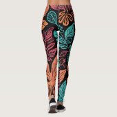Large Whimsical Leaves Leggings (Achterkant)