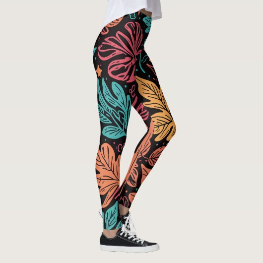 Large Whimsical Leaves Leggings (Rechts)
