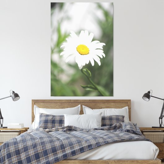 Large White Daisy Canvas (Insitu (Slaapkamer))