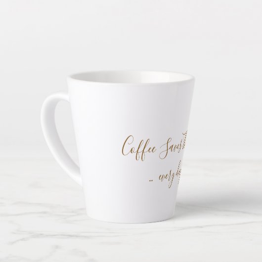 Large White Latte Mug Latte Mok (Linkerhoek)