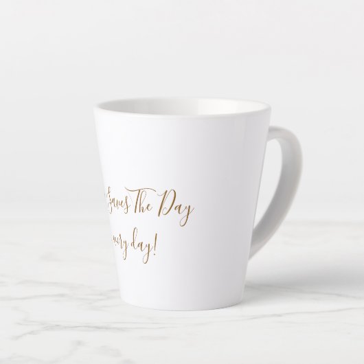 Large White Latte Mug Latte Mok (Rechterhoek)