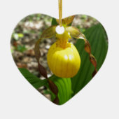 Large Yellow Lady Slipper-Cypripedium Keramisch Ornament (Voorkant)