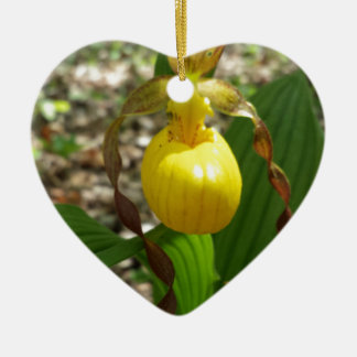 Large Yellow Lady Slipper-Cypripedium Keramisch Ornament