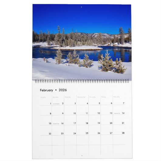 Large Yellowstone Park Calendar Kalender (Feb 2026)