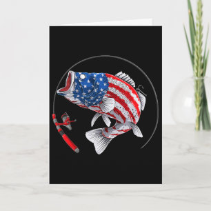 Largemouth B Vis Usa Amerikaanse Vlag Vissen  Kaart