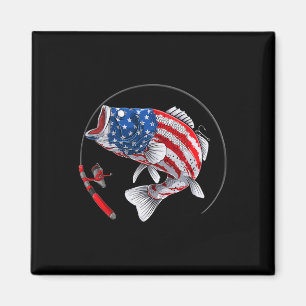 Largemouth B Vis Usa Amerikaanse Vlag Vissen Magneet