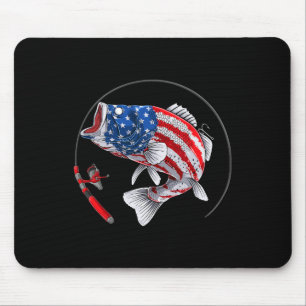 Largemouth B Vis Usa Amerikaanse Vlag Vissen  Muismat