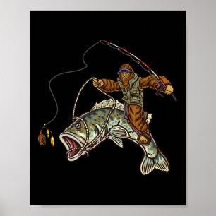 Largemouth B Vissen Bigfoot Visser Poster