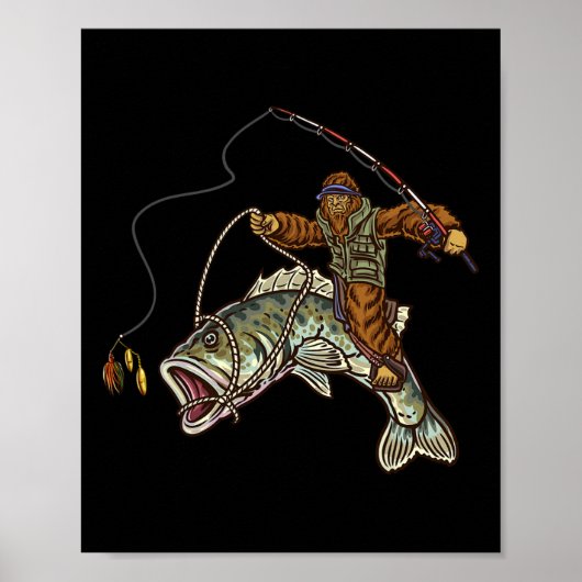 Largemouth B Vissen Bigfoot Visser Poster (Voorkant)