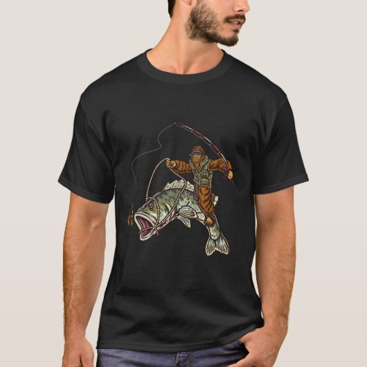Largemouth B Vissen Bigfoot Visser T-shirt (Voorkant)