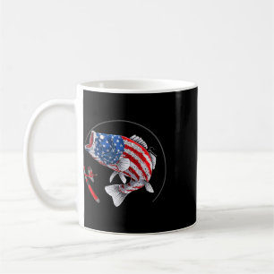 Largemouth B Visserij Usa Amerikaanse Vlag Vissen Koffiemok