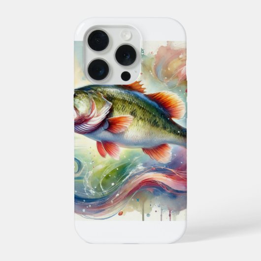 Largemouth Bass 290924AREF123 - Watercolor iPhone Hoesje (Achterkant)