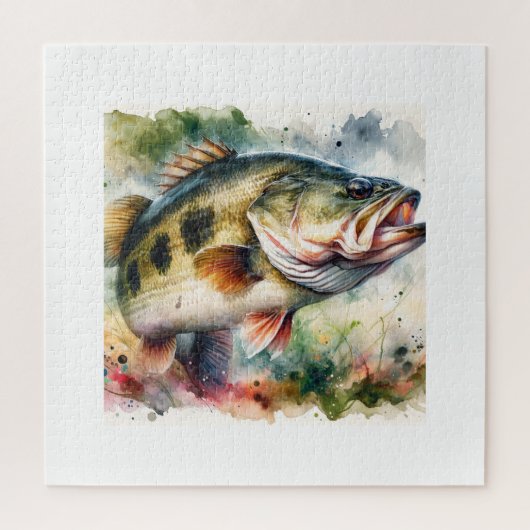 Largemouth Bass AREF1601 - Watercolor Legpuzzel (Verticaal)