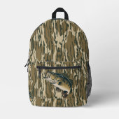 Largemouth Bass Bottomland Camo Bass Vist Mannen Bedrukte Rugzak (Voorkant)