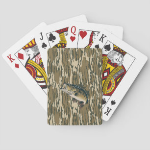 Largemouth Bass Bottomland Camo Bass Vist Mannen Pokerkaarten