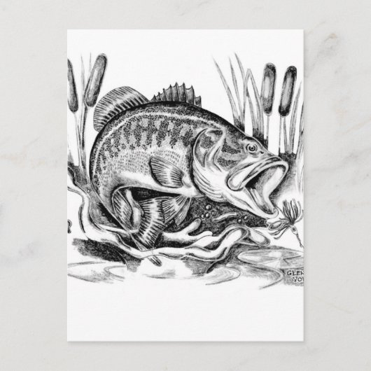 Largemouth Bass Briefkaart (Voorkant)