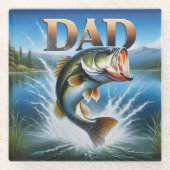 Largemouth Bass Dad Glazen Onderzetter (Voorkant)