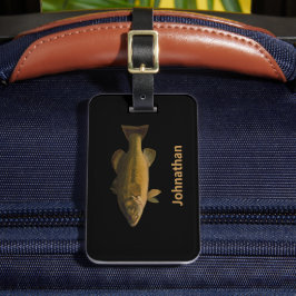 Largemouth Bass Fish and Name Phone Double-Sided Bagagelabel