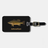 Largemouth Bass Fish and Name Phone Double-Sided Bagagelabel (Voorkant horizontaal)