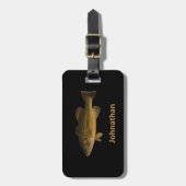 Largemouth Bass Fish and Name Phone Double-Sided Bagagelabel (Voorkant verticaal)