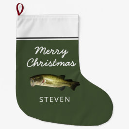 Largemouth Bass Fish Merry Kerstmis op maat  Grote Kerstsok