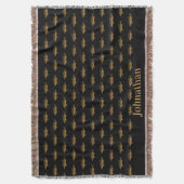 Largemouth Bass Fish Pattern Black Deken (Voorkant Verticaal)