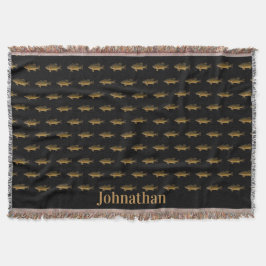 Largemouth Bass Fish Pattern Black Deken