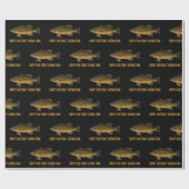 Largemouth Bass Fish Pattern Happy Birthday & Name Cadeaupapier (Vlak)
