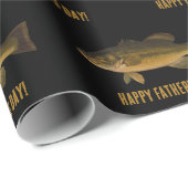 Largemouth Bass Fish Pattern Happy Father's Day Cadeaupapier (Rol Hoek)