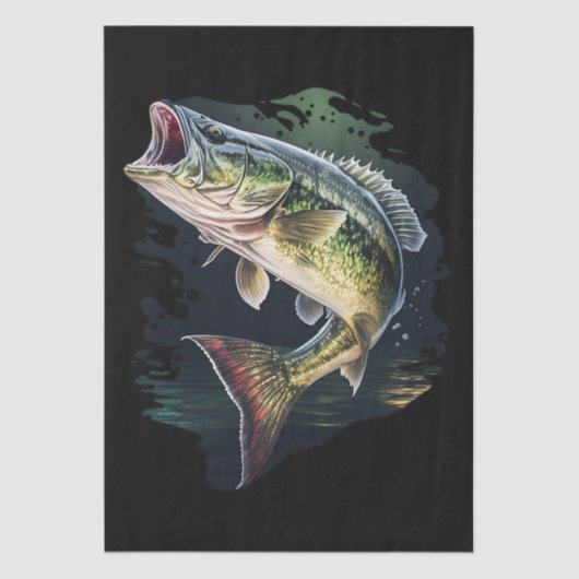 Largemouth Bass Fishing Tissuepapier (Voorkant)