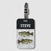 Largemouth Bass Gevist Trip Cool Naam Angler Bagagelabel (Voorkant (verticaal))