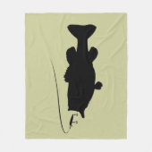 Largemouth Bass in Silhouette Fleece Deken (Voorkant)