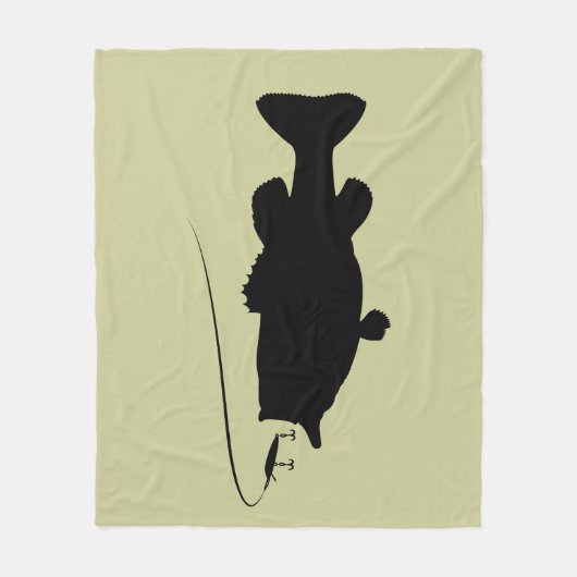 Largemouth Bass in Silhouette Fleece Deken (Voorkant)