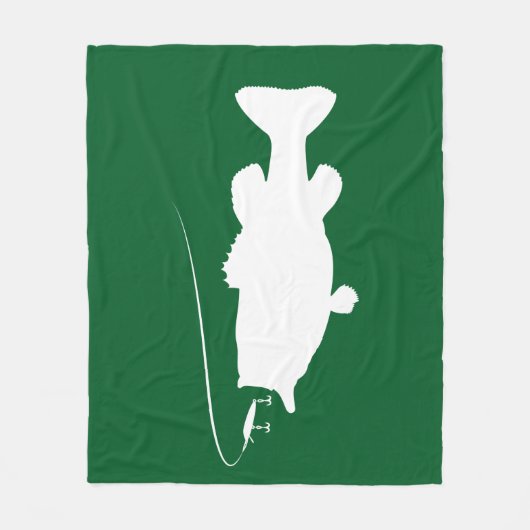 Largemouth Bass in Silhouette Fleece Deken (Voorkant)