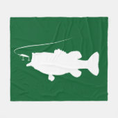 Largemouth Bass in Silhouette Fleece Deken (Voorkant (Horizontaal))