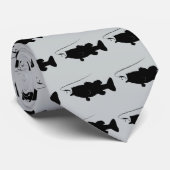 Largemouth Bass in Silhouette Stropdas (Opgerold)