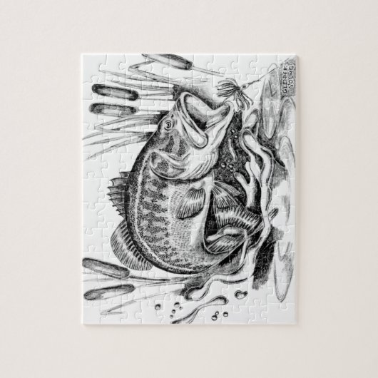 Largemouth bass legpuzzel (Verticaal)