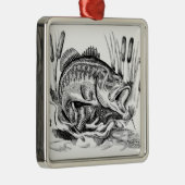 Largemouth bass metalen ornament (Rechts)