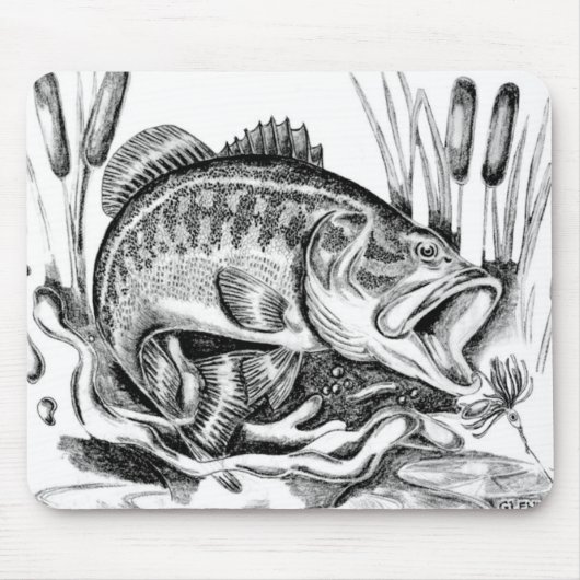 Largemouth Bass Muismat (Voorkant)