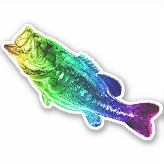 LARGEMOUTH BASS Rainbow Sticker (Voorkant)