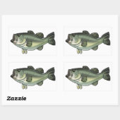 Largemouth Bass Rechthoekige Sticker (Vel)