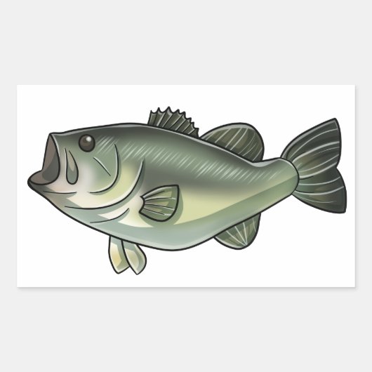 Largemouth Bass Rechthoekige Sticker (Voorkant)