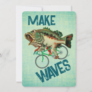 Largemouth Bass Rijden Een Fiets Motivatie Kaart