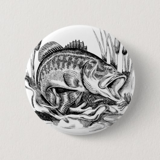 Largemouth Bass Ronde Button 5,7 Cm (Voorkant)