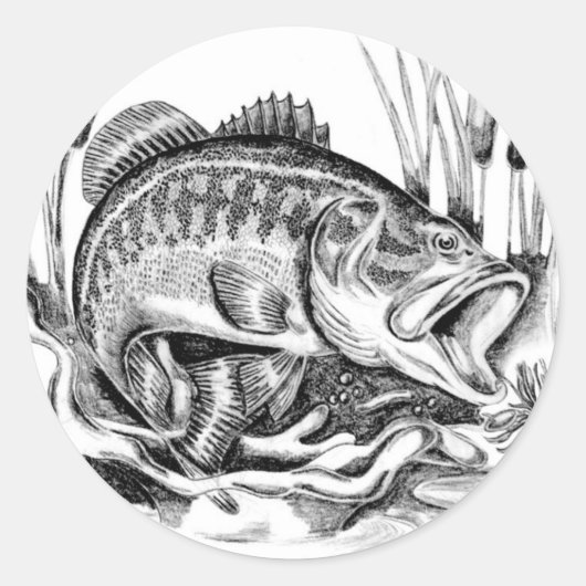 Largemouth Bass Ronde Sticker (Voorkant)